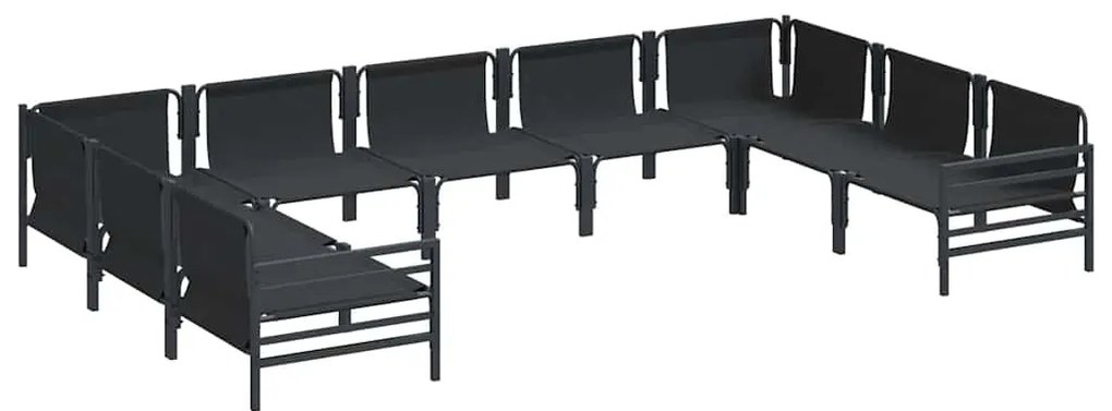 vidaXL Σετ Καναπέ Κήπου 9 pcs Ανθρακί Ατσάλι
