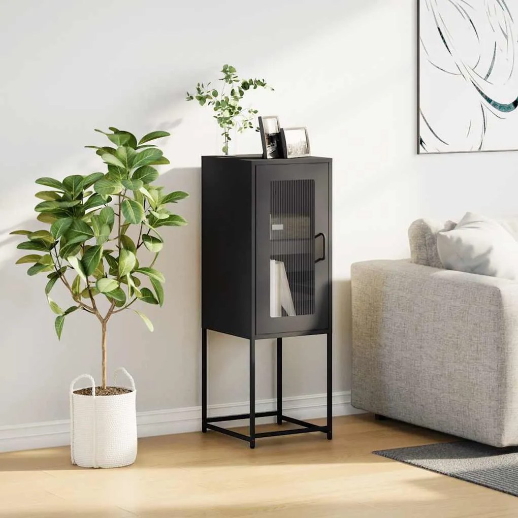 Sideboard Μαύρο 36x39x107 cm από χάλυβα ψυχρής έλασης - Μαύρο