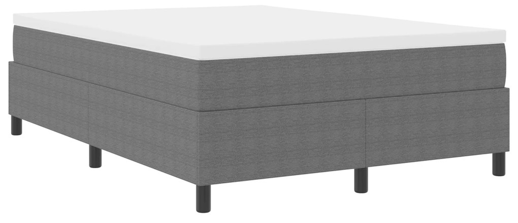 vidaXL Κρεβάτι Box Spring με Στρώμα σε Ανοιχτό Γκρι, 160 x 200 εκ., από βελούδο.