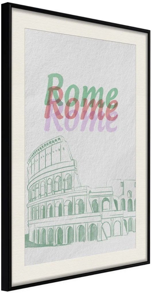 Αφίσα - Pastel Rome - 20x30 - Μαύρο - Με πασπαρτού