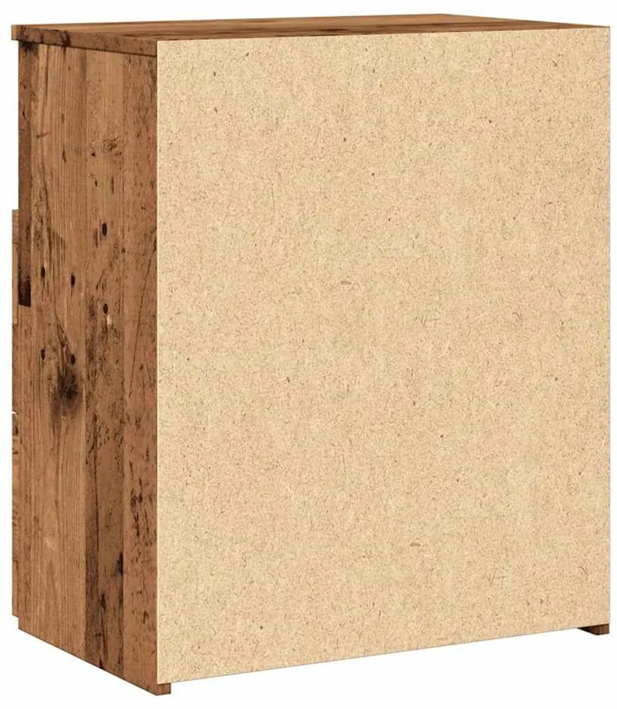 vidaXL Κομοδίνα 2 τεμ. Όψη Παλαιού Ξύλου 50x32x60 εκ. από Επεξ. Ξύλο