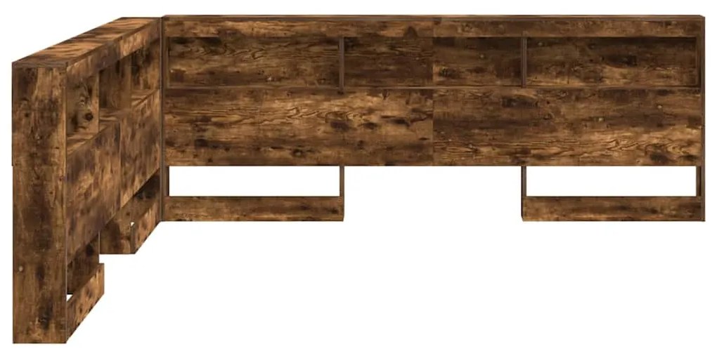 vidaXL Κεφαλάρι Αποθήκης Καπνιστό Δρύς 200 cm Επεξεργασμένο ξύλο