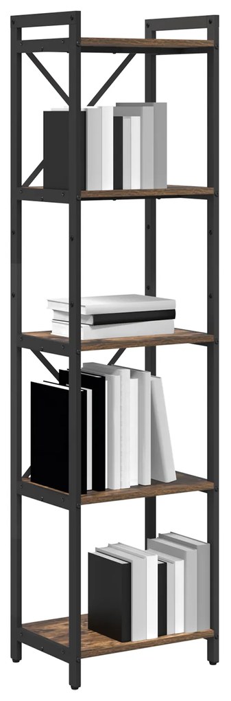 vidaXL Βιβλιοθήκη Καπνιστή δρυς 40 x 30 x 153 εκ Επεξεργασμένο ξύλο