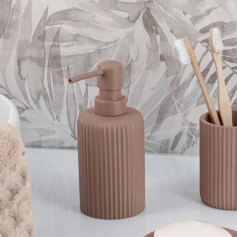 Δοχείο Κρεμοσάπουνου 230ml (Φ7x17) T-D Stripes Cappuccino 62103166