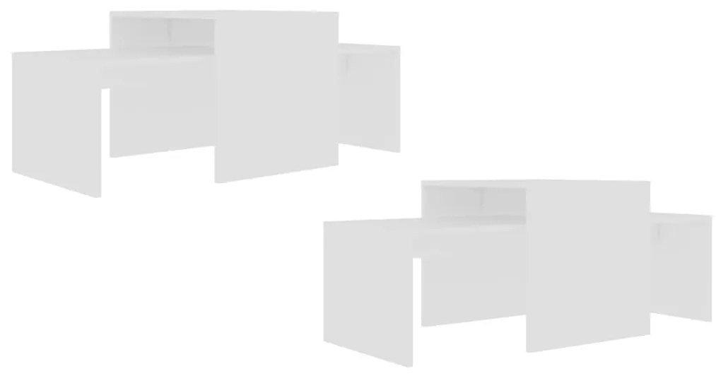 vidaXL Σετ Τραπεζάκια Σαλονιού Λευκά 100 x 48 x 40 εκ. από Επεξ. Ξύλο