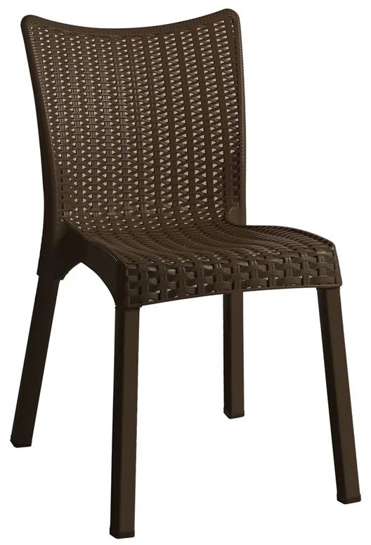 Ε3803,4 DORET Καρέκλα Στοιβαζόμενη PP  Καφέ Σκούρο, με πόδι αλουμινίου  50x55x83cm PP - PC - ABS, , 1 Τεμάχιο