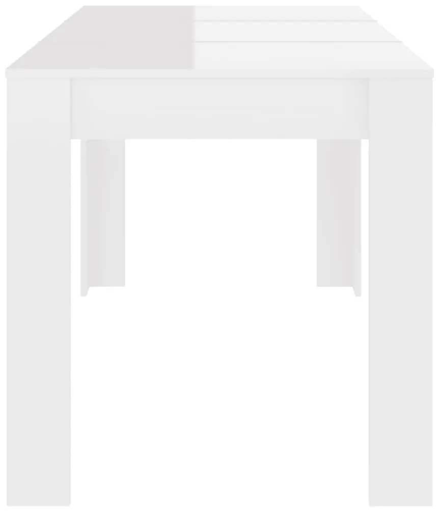 vidaXL Τραπεζαρία Γυαλιστερό Λευκό 140 x 74,5 x 76 εκ. από Επεξ. Ξύλο