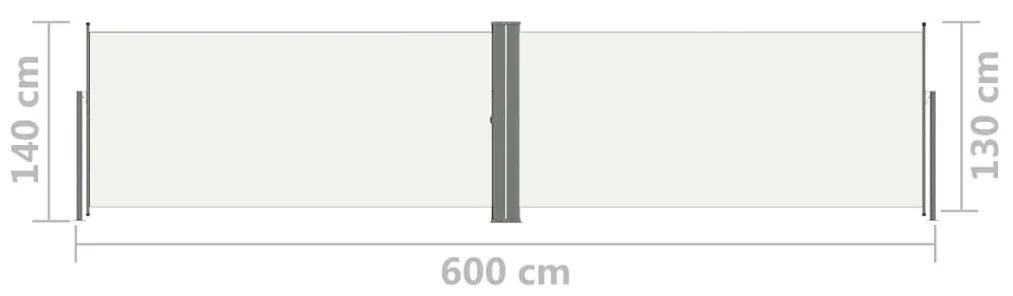 Σκίαστρο Πλαϊνό Συρόμενο Κρεμ 140 x 600 εκ. - Κρεμ