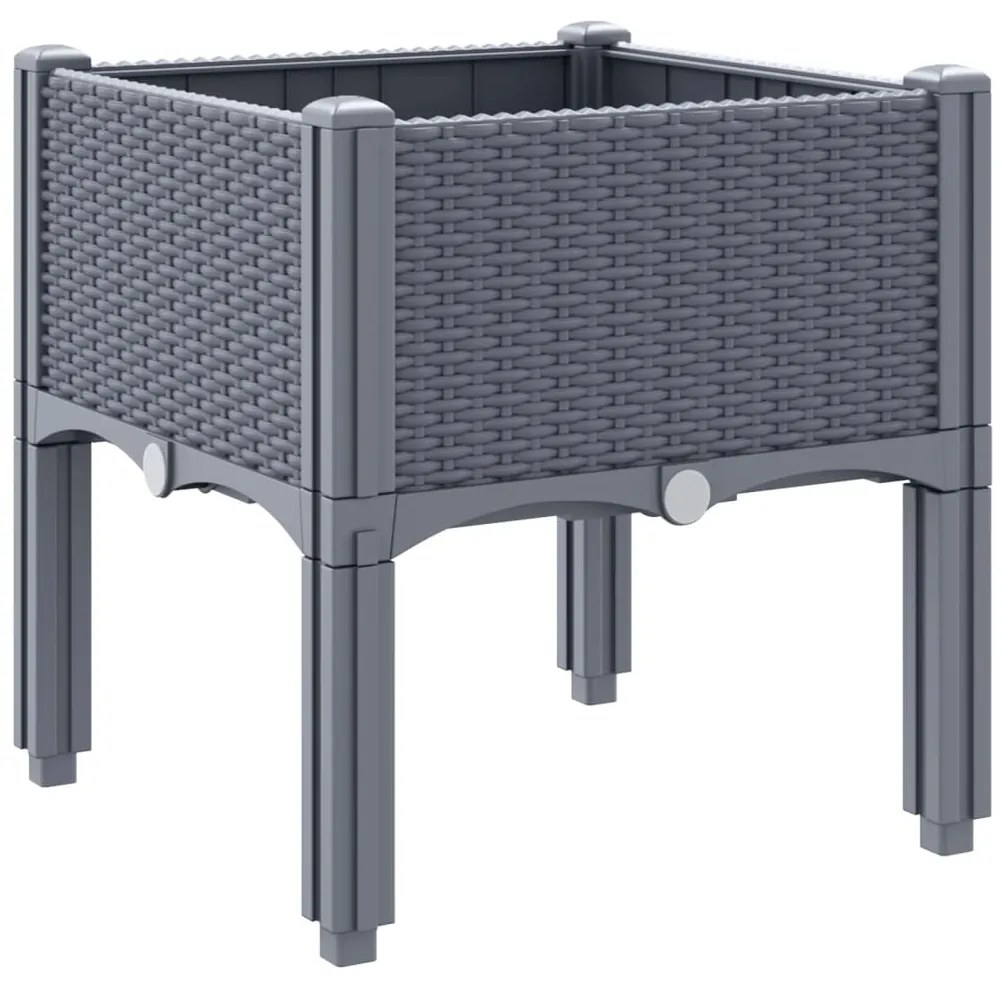vidaXL Ζαρντινιέρα Κήπου με Πόδια Μπλε Γκρι 40x40x42 εκ. από Πολυπροπυλένιο