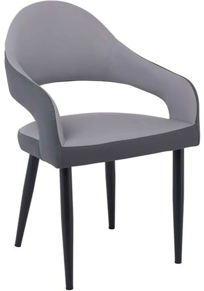 Πολυθρόνα Modus ΕΜ176,2 55x58x88cm Grey-Black Μέταλλο,Τεχνόδερμα