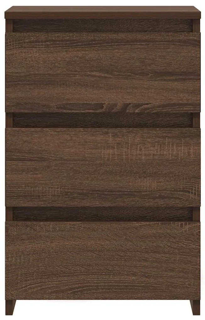 vidaXL Κομοδίνα 2 τεμ. Καφέ Δρυς 40x35x62,5 εκ. από Επεξεργασμένο Ξύλο