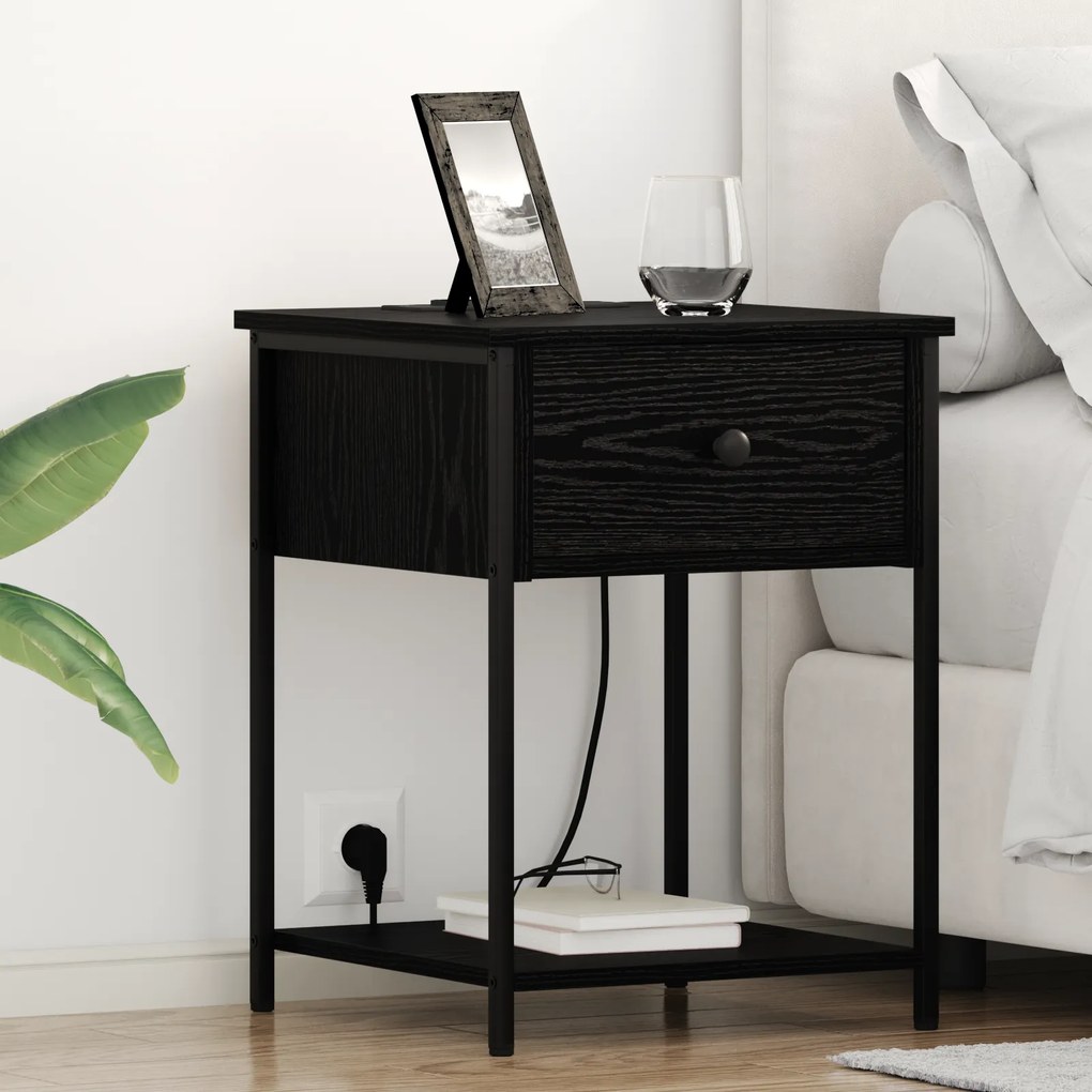 vidaXL Κουτιά Κρεβατοκάμαρας 2 pcs Μαύρη δρυς 42 x 41 x 56 εκ.