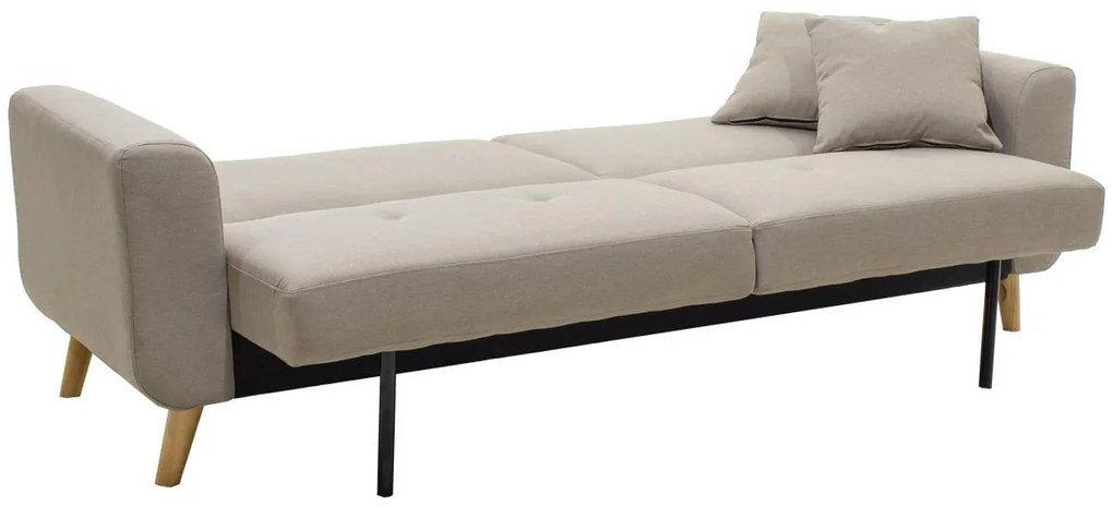 Καναπές - Kρεβάτι Carmelo Ύφασμα Μπέζ - Γκρί 214x80x86 εκ. 214x80x86 εκ.