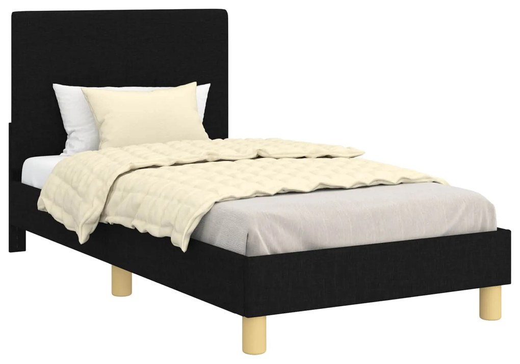 vidaXL Κρεβάτι Παιδικής Κρεβατοκάμαρας με Κεφαλάκι Μαύρο 80 x 160 cm