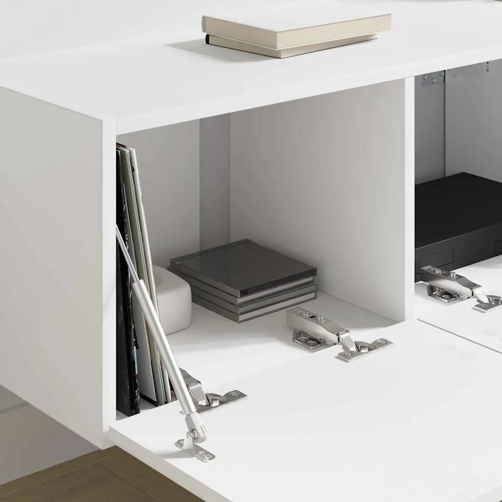 vidaXL Ντουλάπι Τηλεόρασης Τοίχου 2 pcs Λευκό 60 x 31 x 29.5 εκ