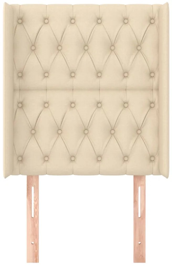 vidaXL Κεφαλάρι με Πτερύγια Κρεμ 83x16x118/128 εκ. Υφασμάτινο