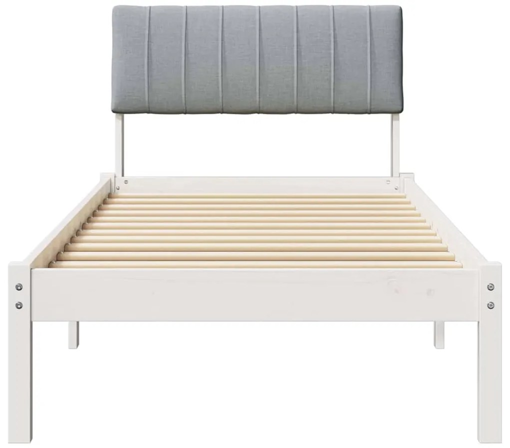 vidaXL Σκελετός Κρεβατιού Λευκό και ανοιχτό γκρι 75 x 190 cm