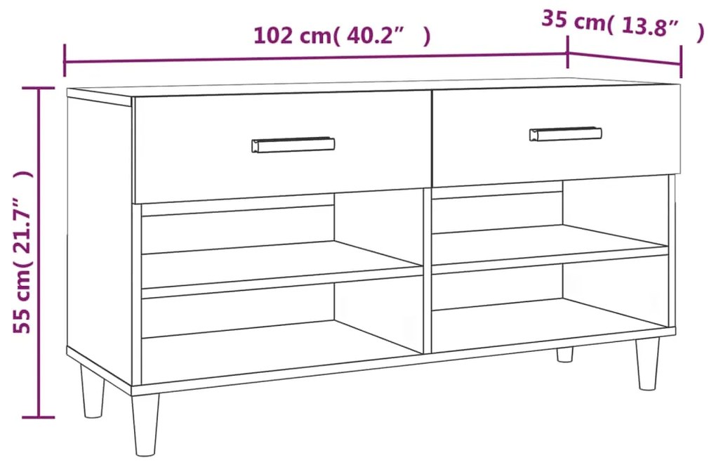 ΠΑΠΟΥΤΣΟΘΗΚΗ SONOMA ΔΡΥΣ 102X35X55 ΕΚ. ΑΠΟ ΕΠΕΞΕΡΓΑΣΜΕΝΟ ΞΥΛΟ 812819