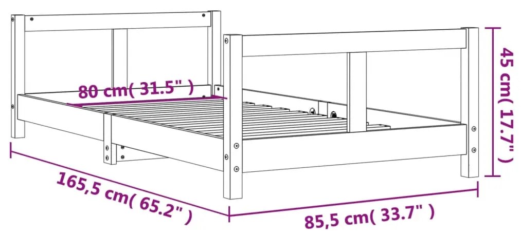 ΠΛΑΙΣΙΟ ΠΑΙΔΙΚΟΥ ΚΡΕΒΑΤΙΟΥ ΜΑΥΡΟ 80X160 ΕΚ. ΜΑΣΙΦ ΞΥΛΟ ΠΕΥΚΟΥ 834431