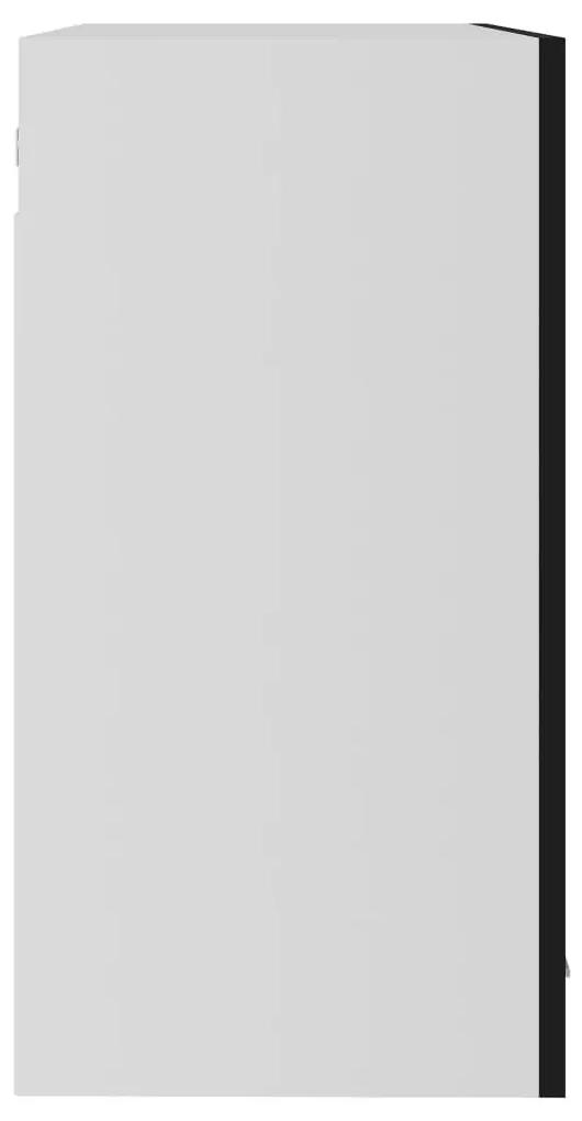 Ντουλάπι Κρεμαστό με Τζάμι Μαύρο 80x31x60 εκ. Μοριοσανίδα - Μαύρο