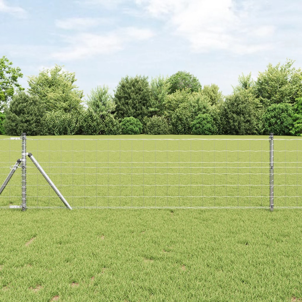 vidaXL Euro Fence με 13 Πόλους 0.8x25 μ Γαλβανισμένος Χάλυβας