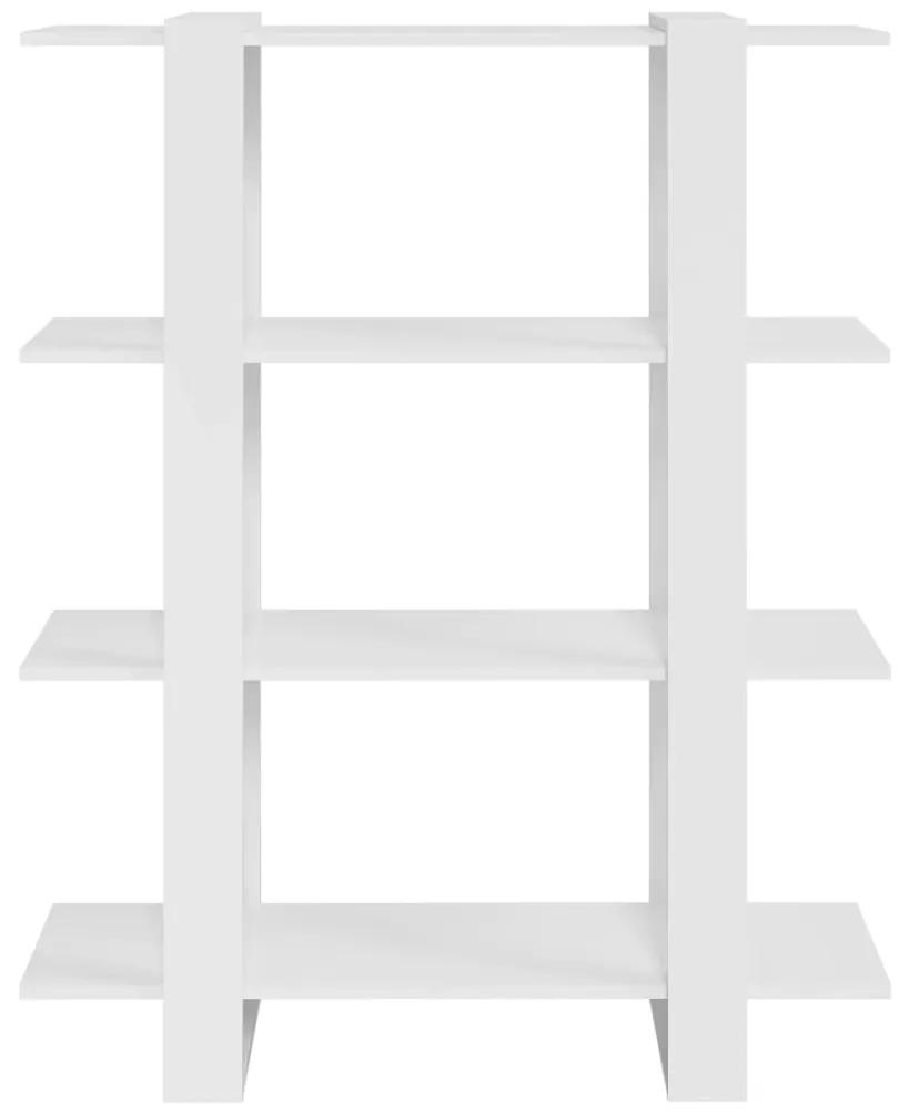 vidaXL Βιβλιοθήκη/Διαχωριστικό Γυαλιστερό Λευκό 100 x 30 x 123,5 εκ.