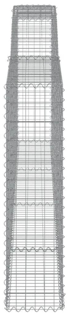 Συρματοκιβώτιο Τοξωτό 400x30x120/140εκ. από Γαλβανισμένο Χάλυβα - Ασήμι