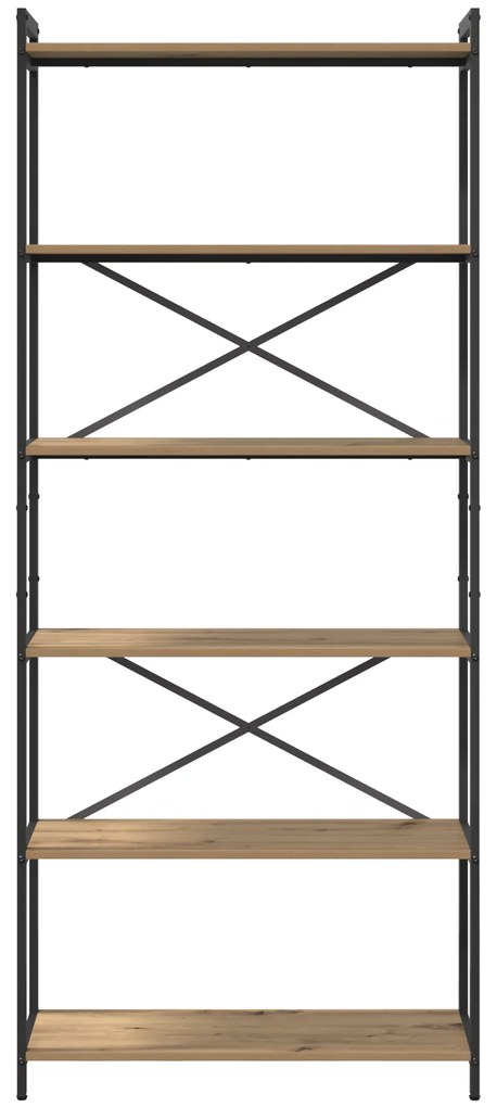 vidaXL Βιβλιοθήκη artisan δρυς 80 x 30 x 188 εκ Επεξεργασμένο ξύλο
