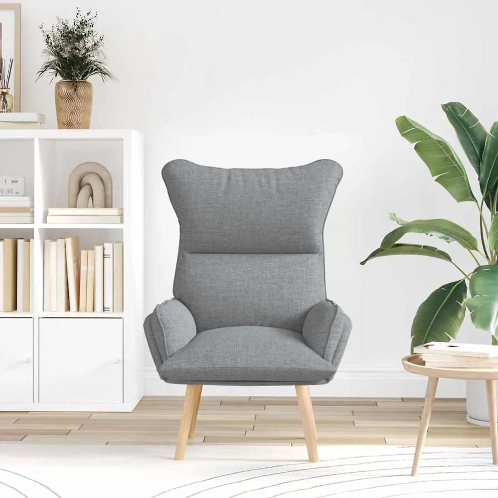vidaXL Χαλαρωτική Πολυθρόνα Ανοιχτό γκρι 69 x 74 x 93 εκ. ύφασμα
