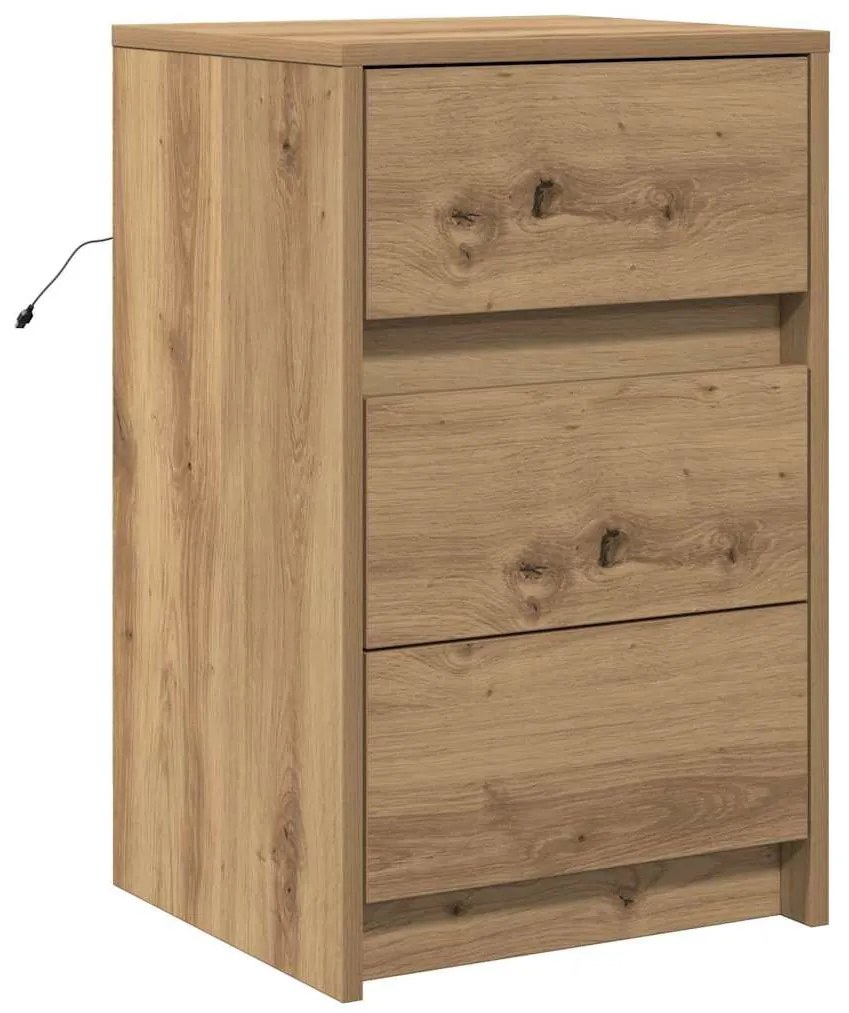 vidaXL Κομοδίνο with artisan δρυς 38 x 34 x 61 εκ. Επεξεργασμένο ξύλο
