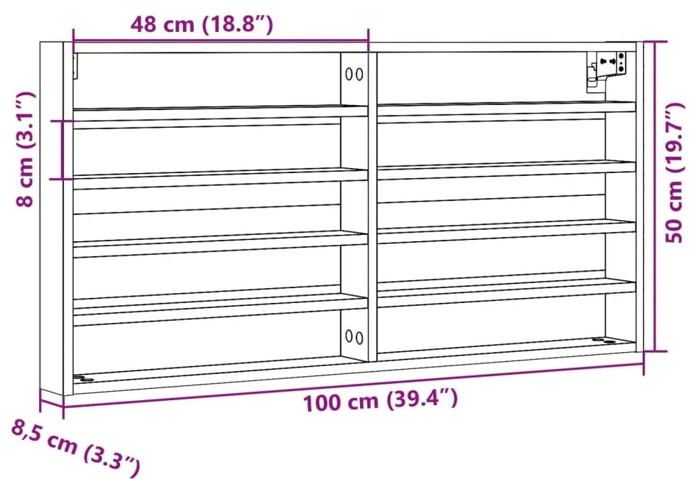 ΒΙΤΡΙΝΑ ΓΚΡΙ SONOMA 100X8,5X50 ΕΚ. ΑΠΟ ΕΠΕΞΕΡΓΑΣΜΕΝΟ ΞΥΛΟ 847952