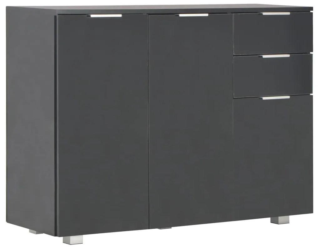 vidaXL Μπουφές Γυαλιστερός Μαύρος 107x35x80,5 εκ.