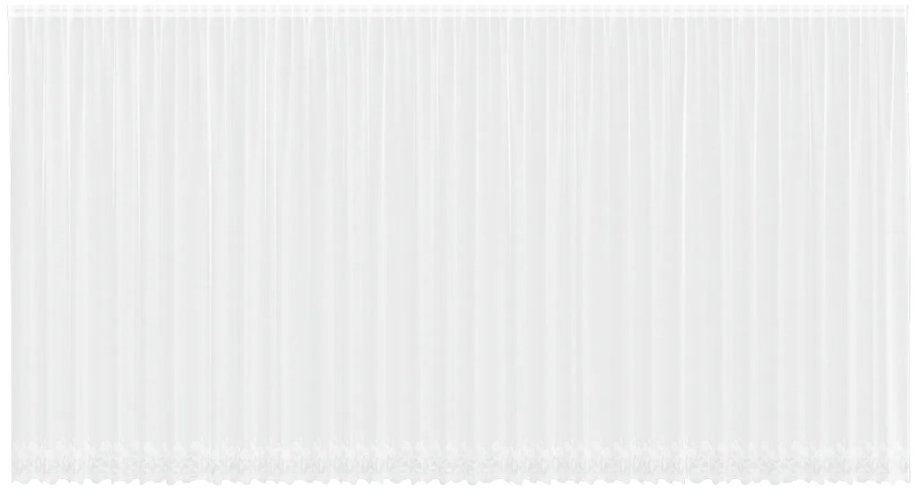 vidaXL Κουρτίνες με κουρτίνες Floral Λευκό 900 x 280 εκ. Πολυεστέρας