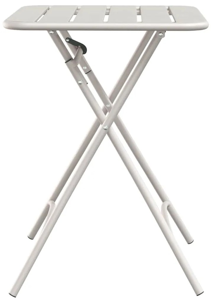 vidaXL Αναδιπλούμενο Τραπέζι Κήπου Μπεζ 55x55x73 cm από Ατσάλι