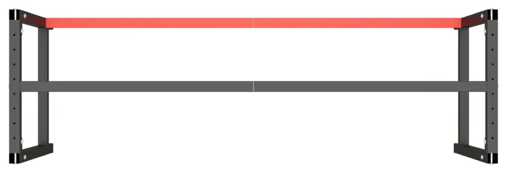 vidaXL Σκελετός Πάγκου Εργασίας Ματ Μαύρο & Ματ Κόκκινο 180x57x79 εκ.