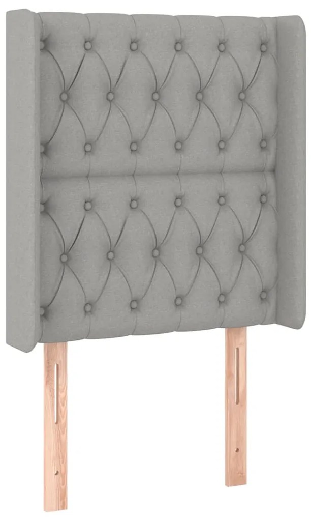 vidaXL Κεφαλάρι Κρεβατιού LED Ανοιχτό Γκρι 83x16x118/128εκ. Υφασμάτινο