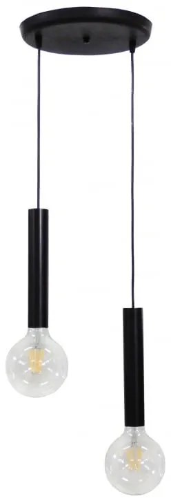 Φωτιστικό Οροφής S-42Pendel 2/L Black 34-0192 Heronia Metal, Plastic