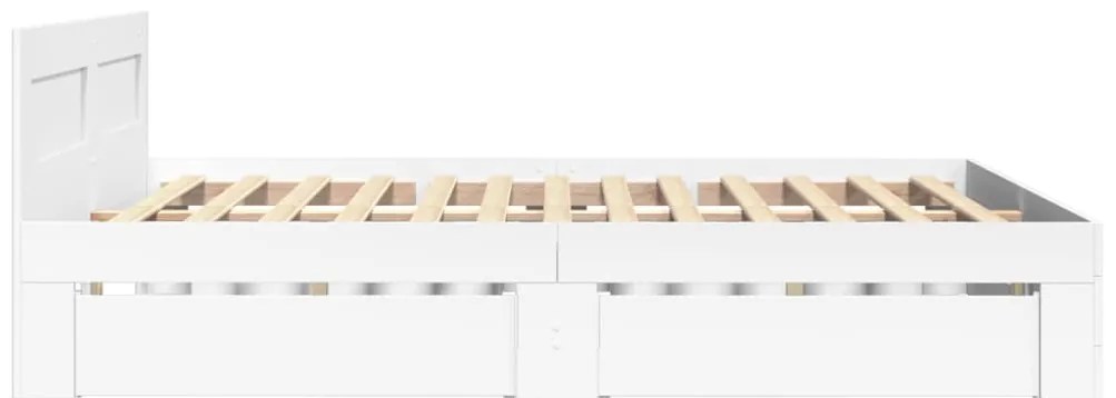 vidaXL Πλαίσιο Κρεβατιού με κεφαλάριου Λευκό 120x190 εκ Επεξεργ. Ξύλο