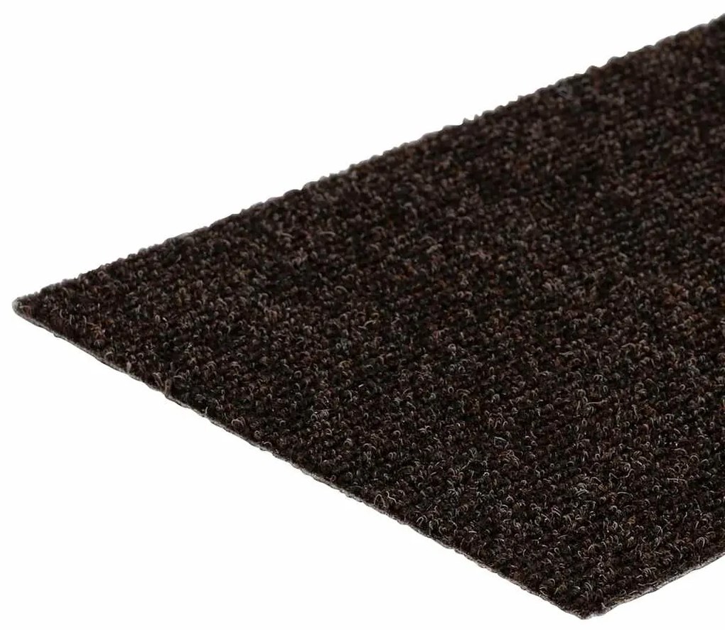 vidaXL Πατάκια Σκαλιών Αυτοκόλλητα 15 τεμ. 76x20 εκ. Σκούρο Καφέ Ορθογώνια