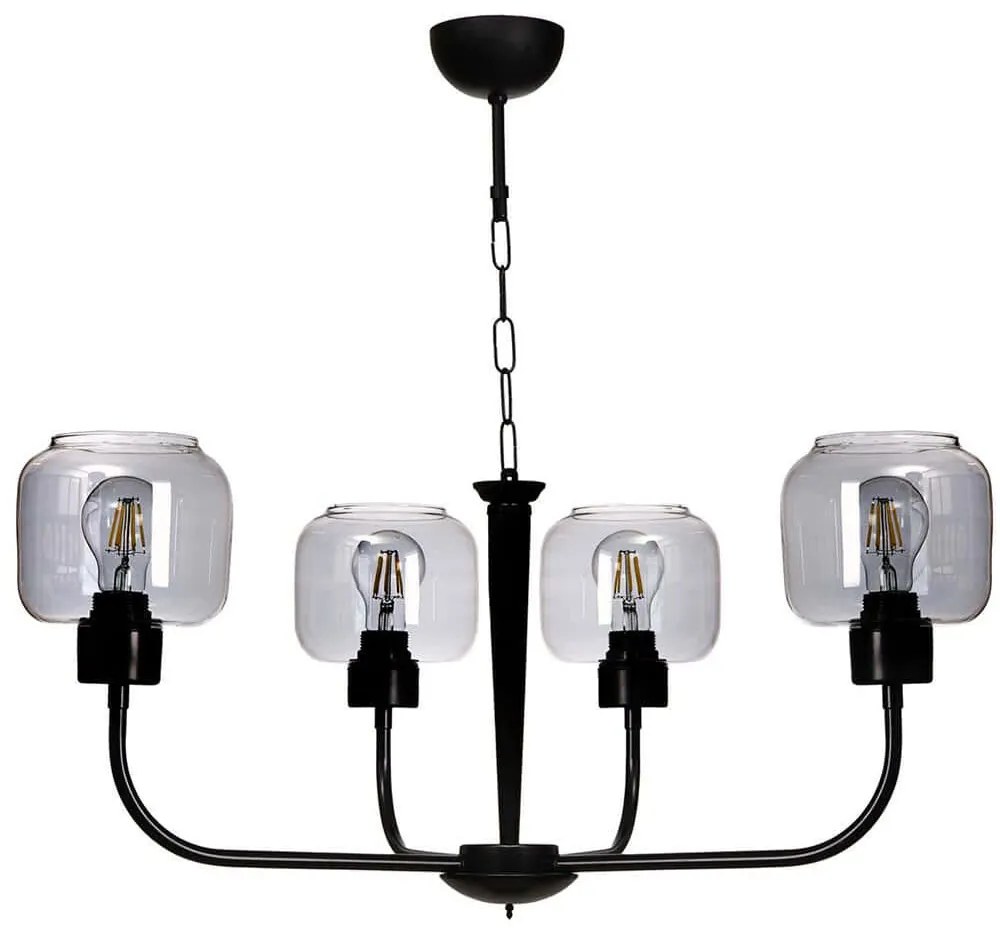 Φωτιστικό Οροφής 534LUN5832 74x78cm 4xE27 40W Black-Fume Opviq
