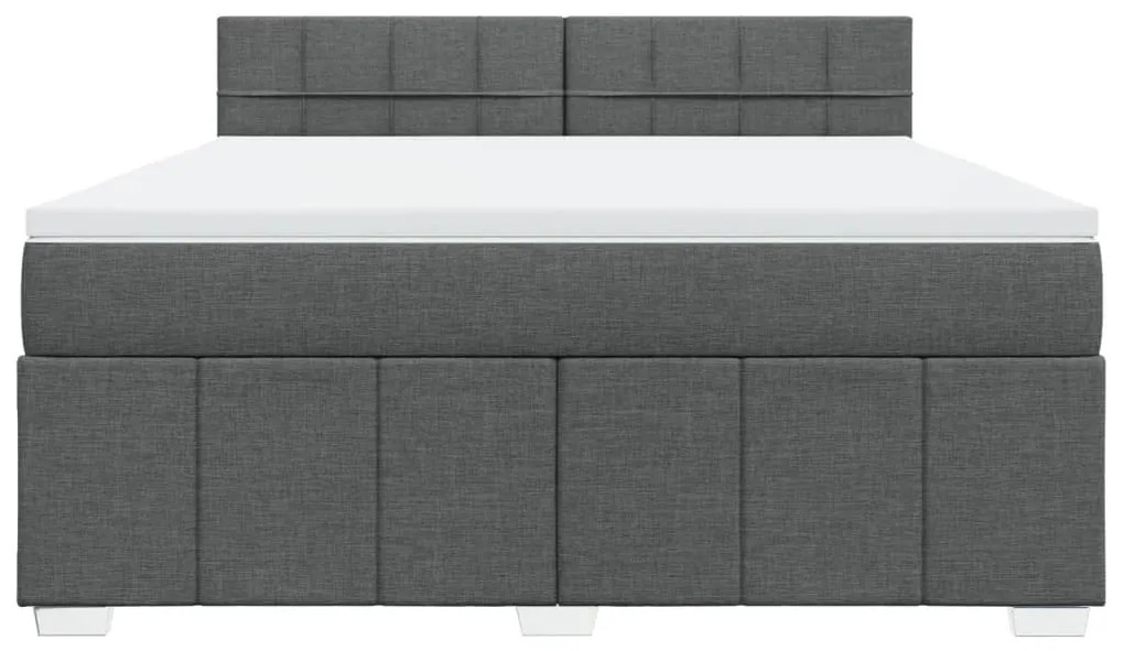 ΚΡΕΒΑΤΙ BOXSPRING ΜΕ ΣΤΡΩΜΑ ΣΚΟΥΡΟ ΓΚΡΙ 180X200 ΕΚ ΥΦΑΣΜΑΤΙΝ 3287148