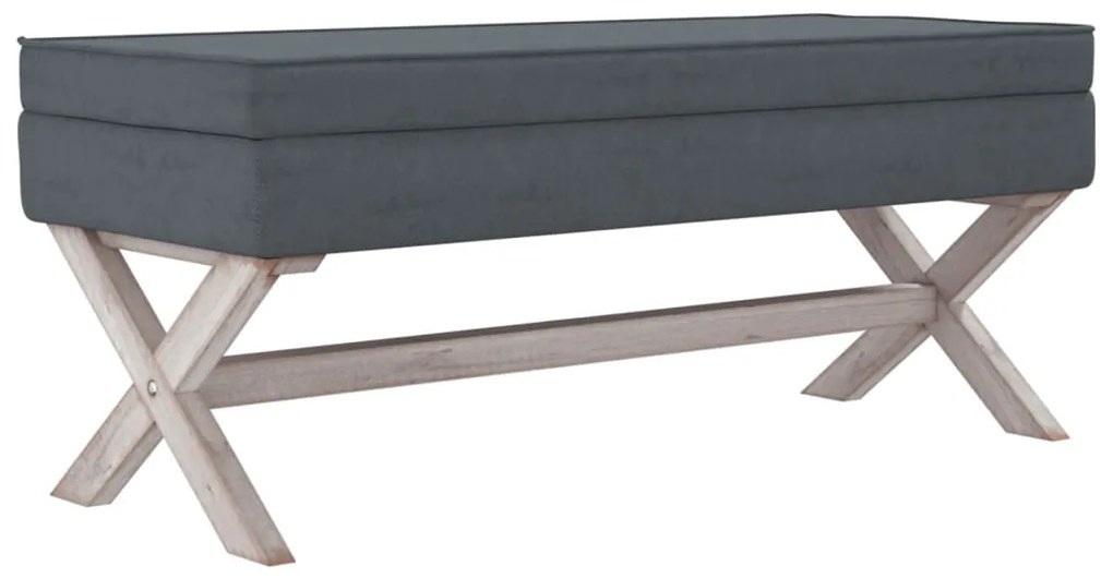 vidaXL Σκαμπό Αποθήκευσης Σκούρο Γκρι 110 x 45 x 49 εκ. Βελούδινο