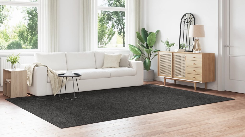 vidaXL Χαλιά Shaggy με Λατέξ Στην Πίσω Όψη Σκούρο Γκρί 240x340 εκ