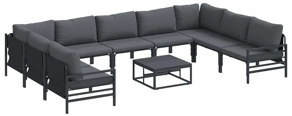 vidaXL Σετ Καναπέ Κήπου 10 pcs Ανθρακί Ατσάλι