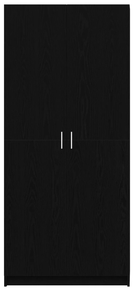 vidaXL Ντουλάπα  Μαύρο Δρυς 80x51x180 εκ Επεξεργασμένο Ξύλο
