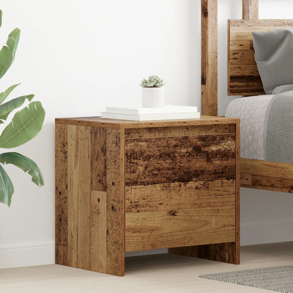 vidaXL Κομοδίνο Παλιό ξύλο 45 x 34 x 44.5 εκ Επεξεργασμένο ξύλο