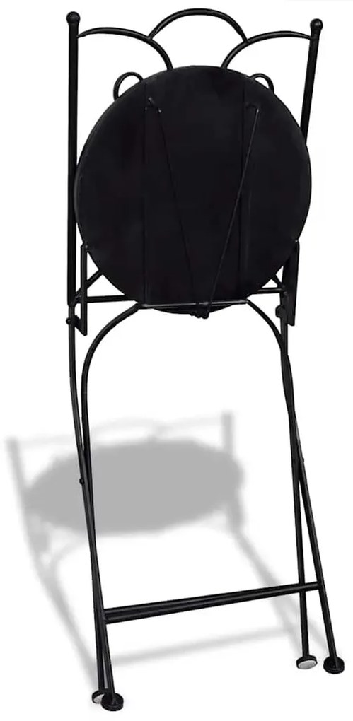 vidaXL Καρέκλες Bistro Πτυσσόμενες 2 τεμ. Μαύρο / Λευκό Κεραμικές