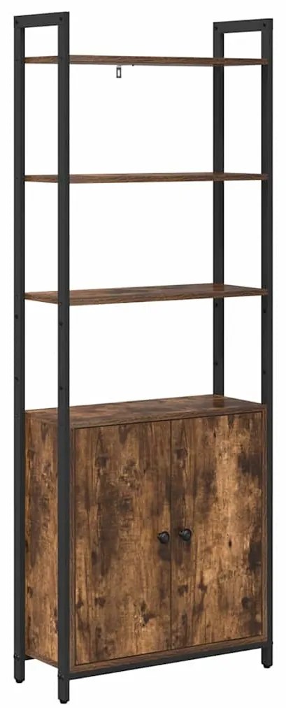 vidaXL Βιβλιοθήκη Καπνιστό Δρύς 60 x 24 x 161 εκ Επεξεργασμένο ξύλο