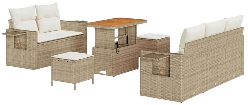 vidaXL Σετ Καναπέ Κήπου 8 pcs μπεζ και κρεμ 90 x 55 x 71 cm
