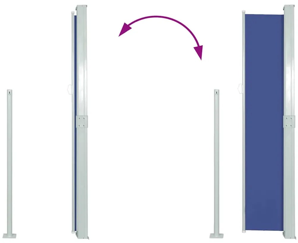 vidaXL Σκίαστρο Πλαϊνό Συρόμενο Μπλε 140 x 300 εκ.